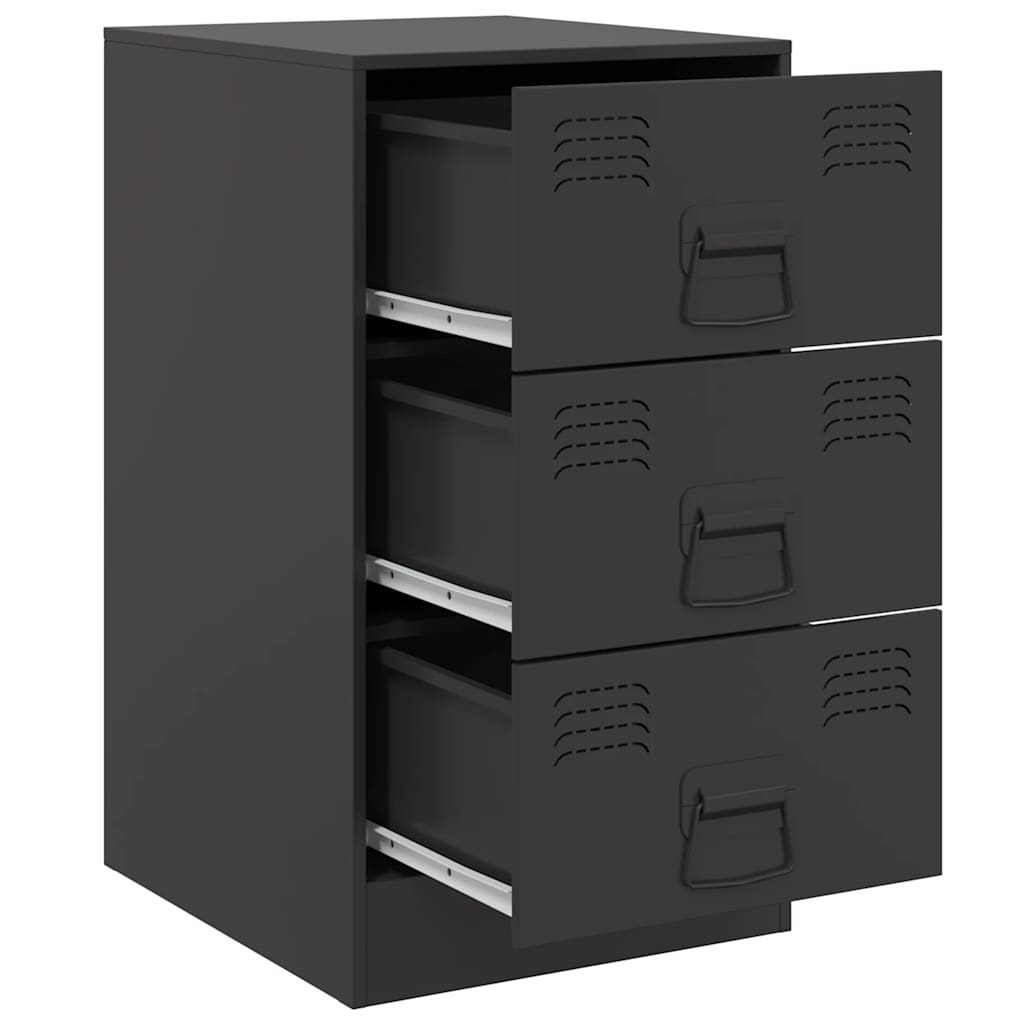 Tables de chevet 2 pcs noir 34,5x39x62 cm acier - XIOS