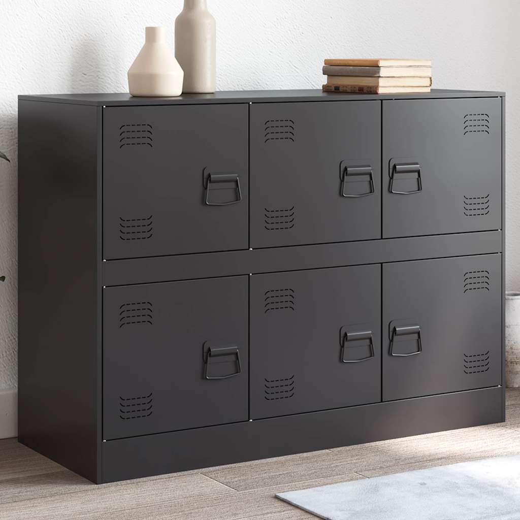 Buffet noir 99x39x73 cm acier - XIOS