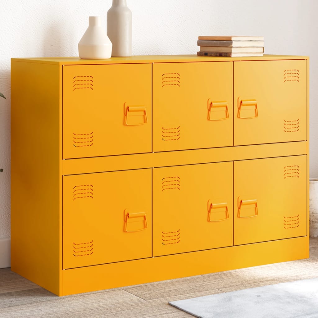 Buffet jaune moutarde 99x39x73 cm acier - XIOS