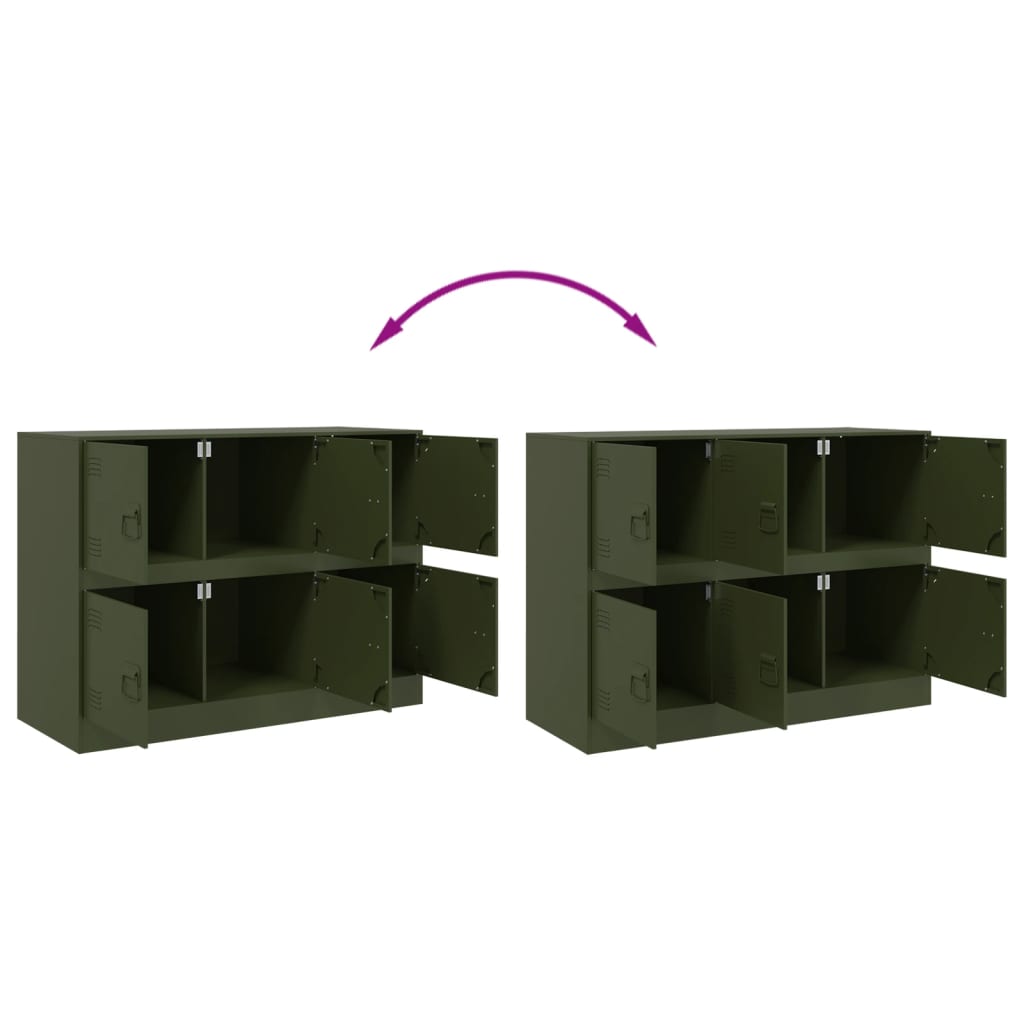 Buffet vert olive 99x39x73 cm acier - XIOS