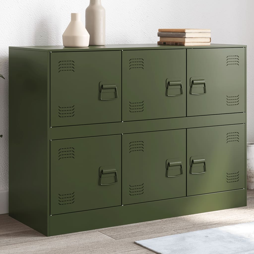 Buffet vert olive 99x39x73 cm acier - XIOS