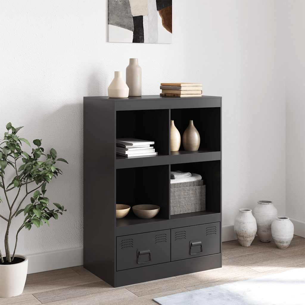 Buffet haut noir 67x39x95 cm acier - XIOS