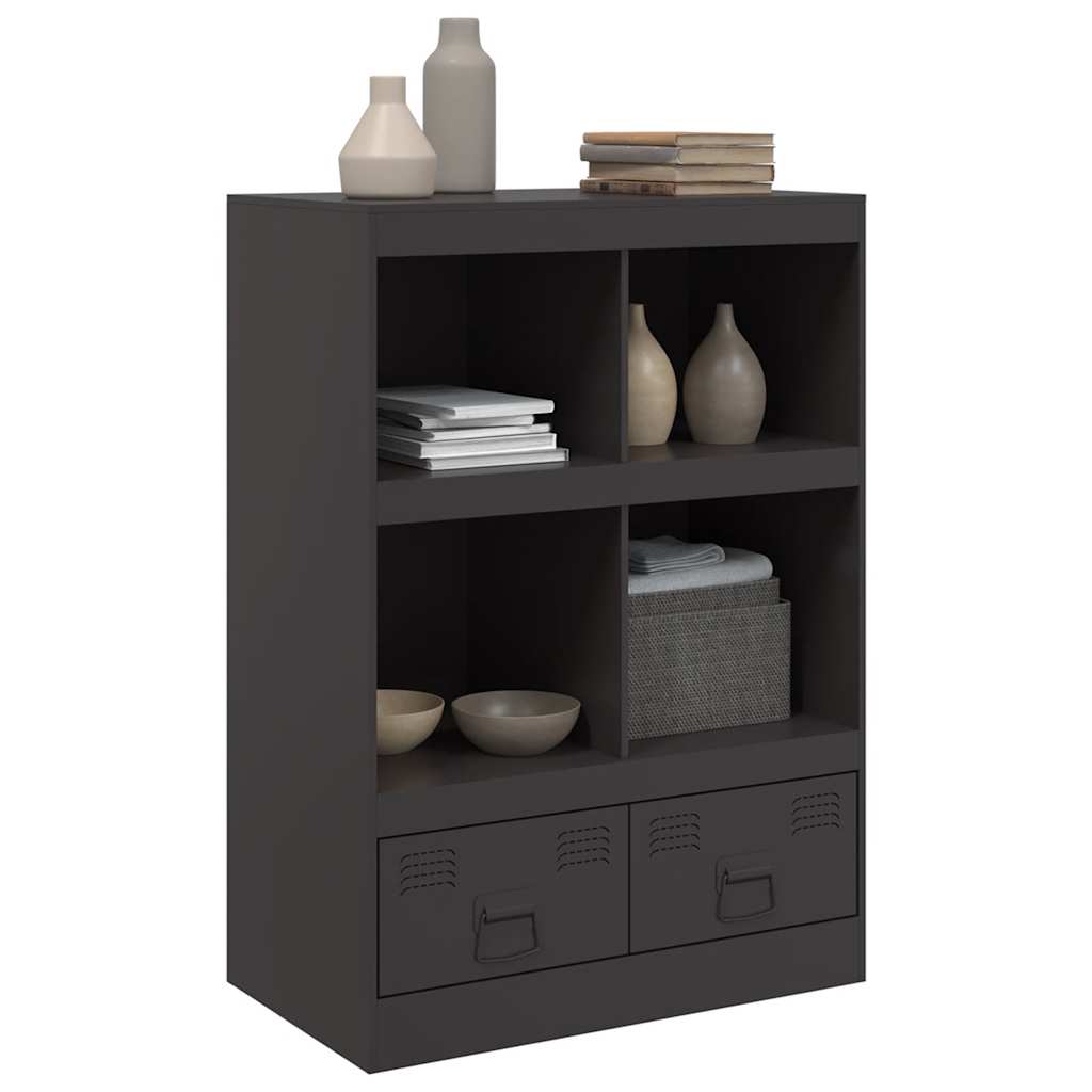Buffet haut noir 67x39x95 cm acier - XIOS