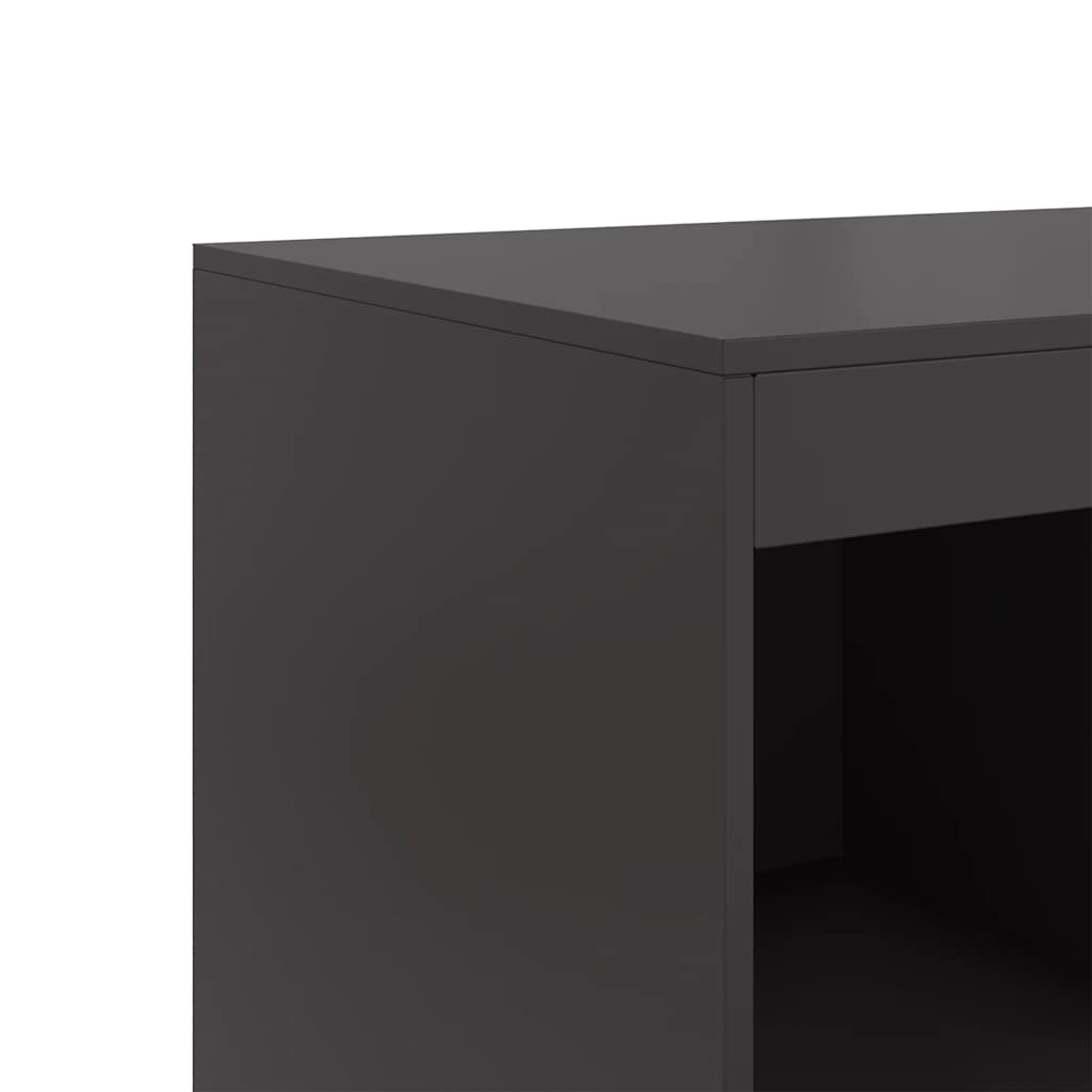 Buffet haut noir 67x39x95 cm acier - XIOS