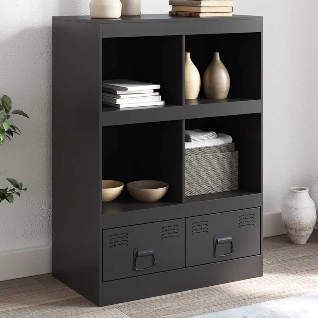 Buffet haut noir 67x39x95 cm acier - XIOS