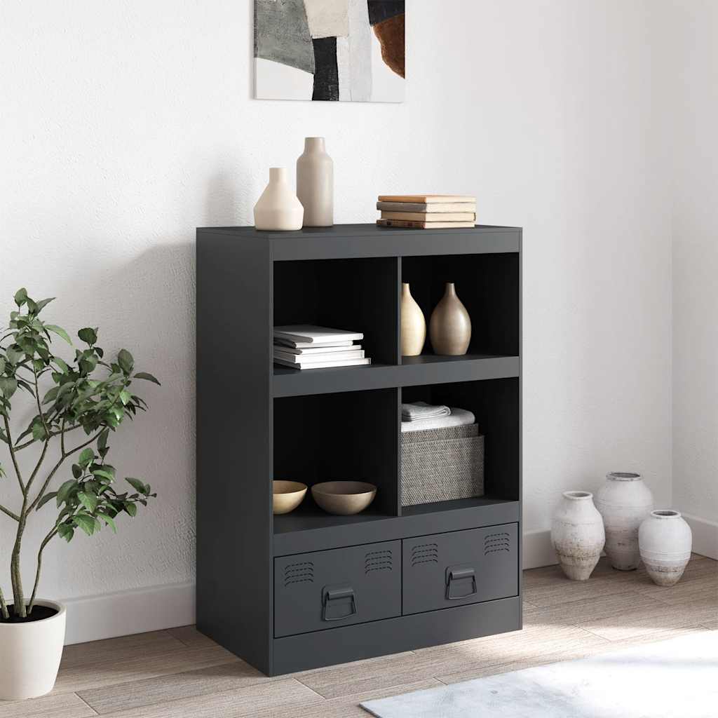 Buffet haut anthracite 67x39x95 cm acier - XIOS