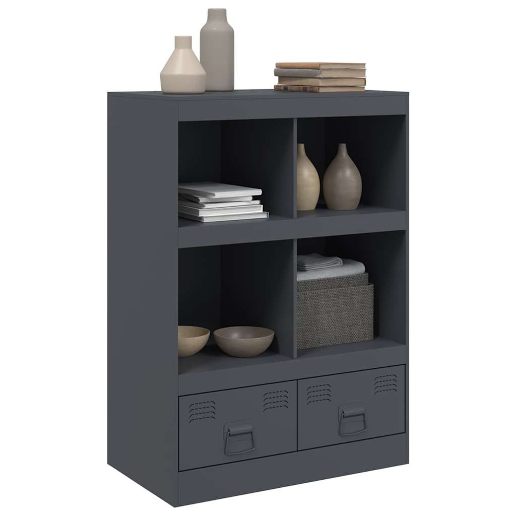 Buffet haut anthracite 67x39x95 cm acier - XIOS
