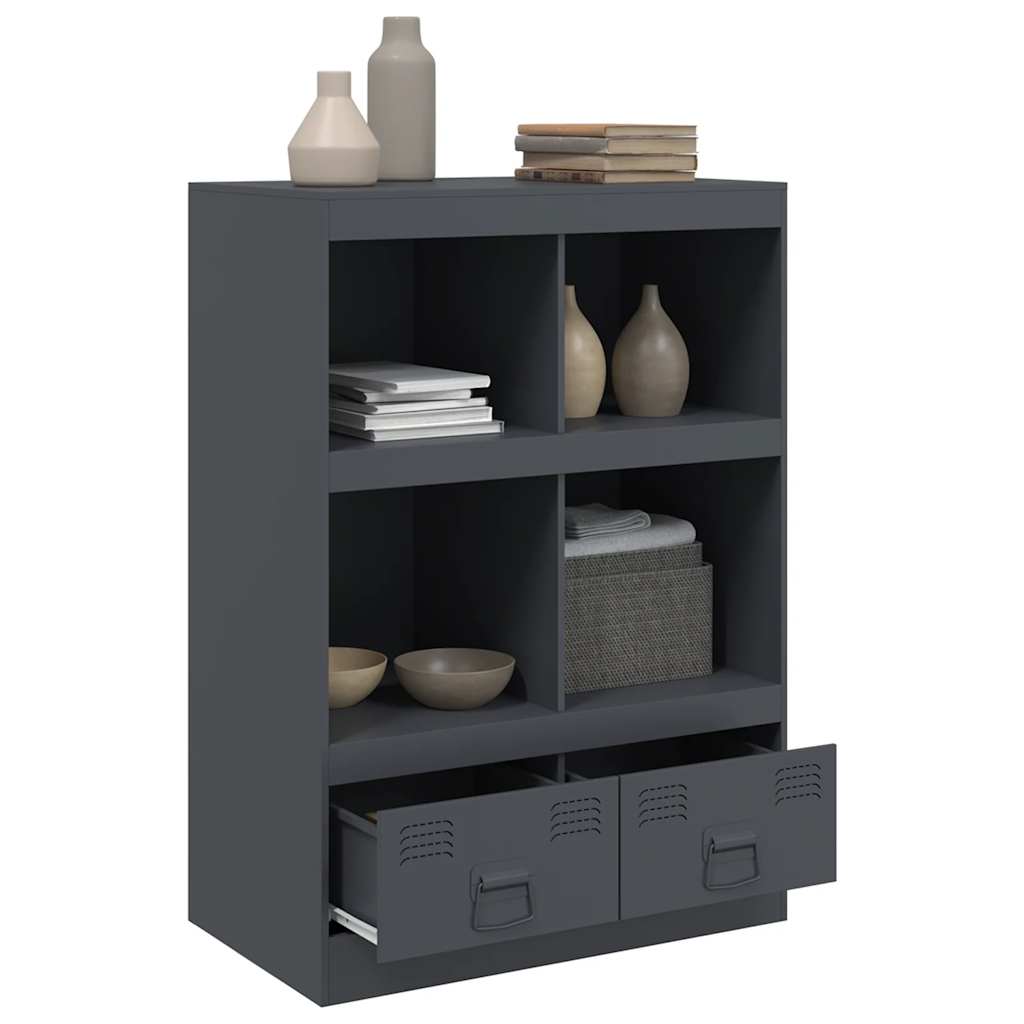 Buffet haut anthracite 67x39x95 cm acier - XIOS