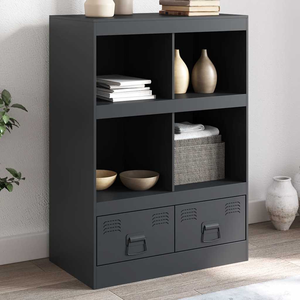 Buffet haut anthracite 67x39x95 cm acier - XIOS