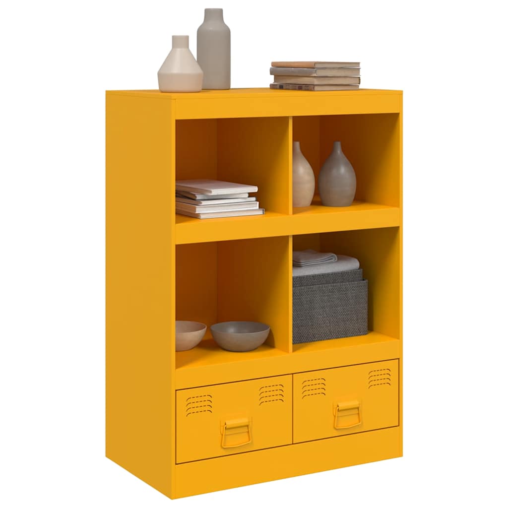 Buffet jaune moutarde 67x39x95 cm acier - XIOS