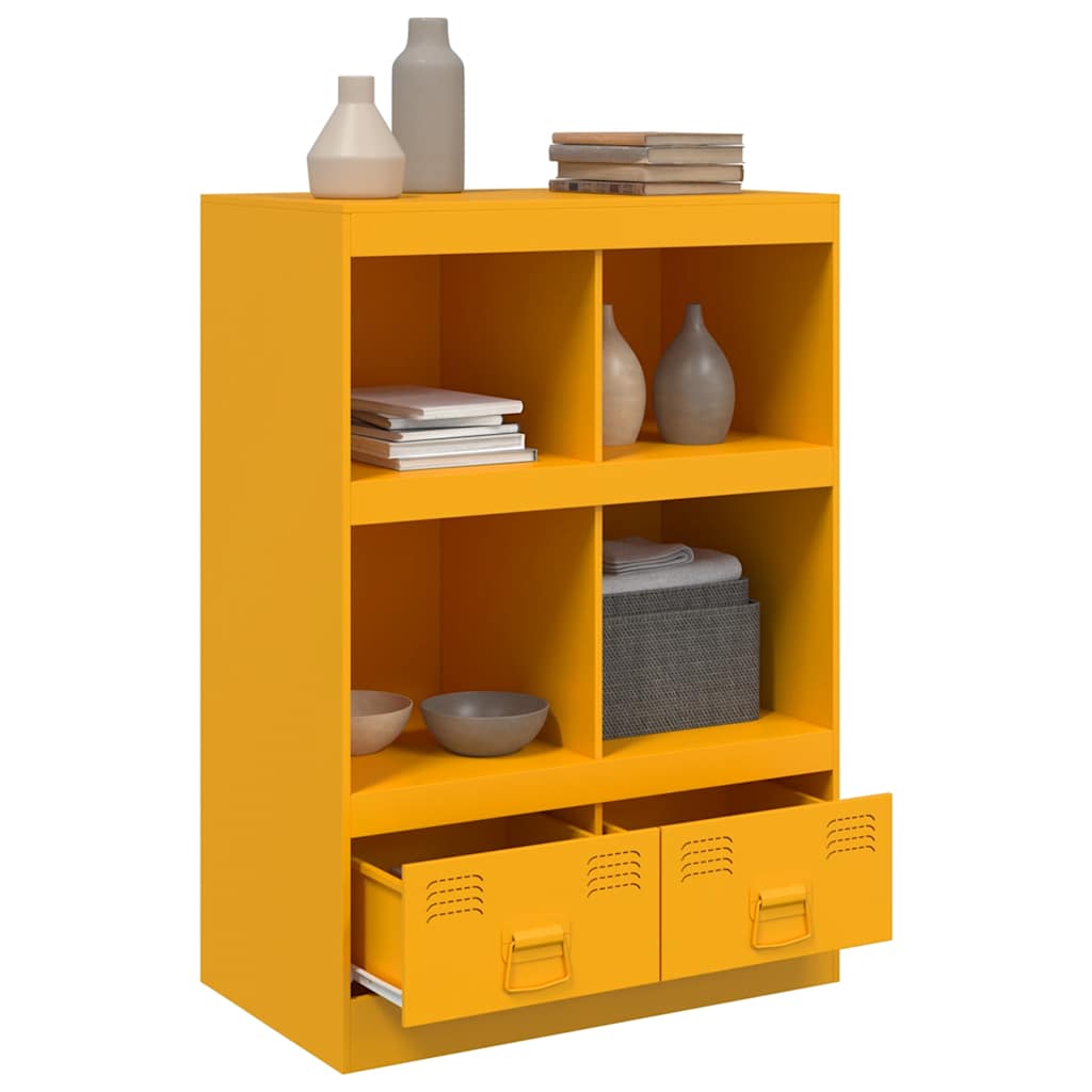 Buffet jaune moutarde 67x39x95 cm acier - XIOS