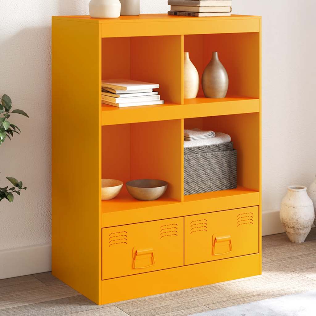 Buffet jaune moutarde 67x39x95 cm acier - XIOS