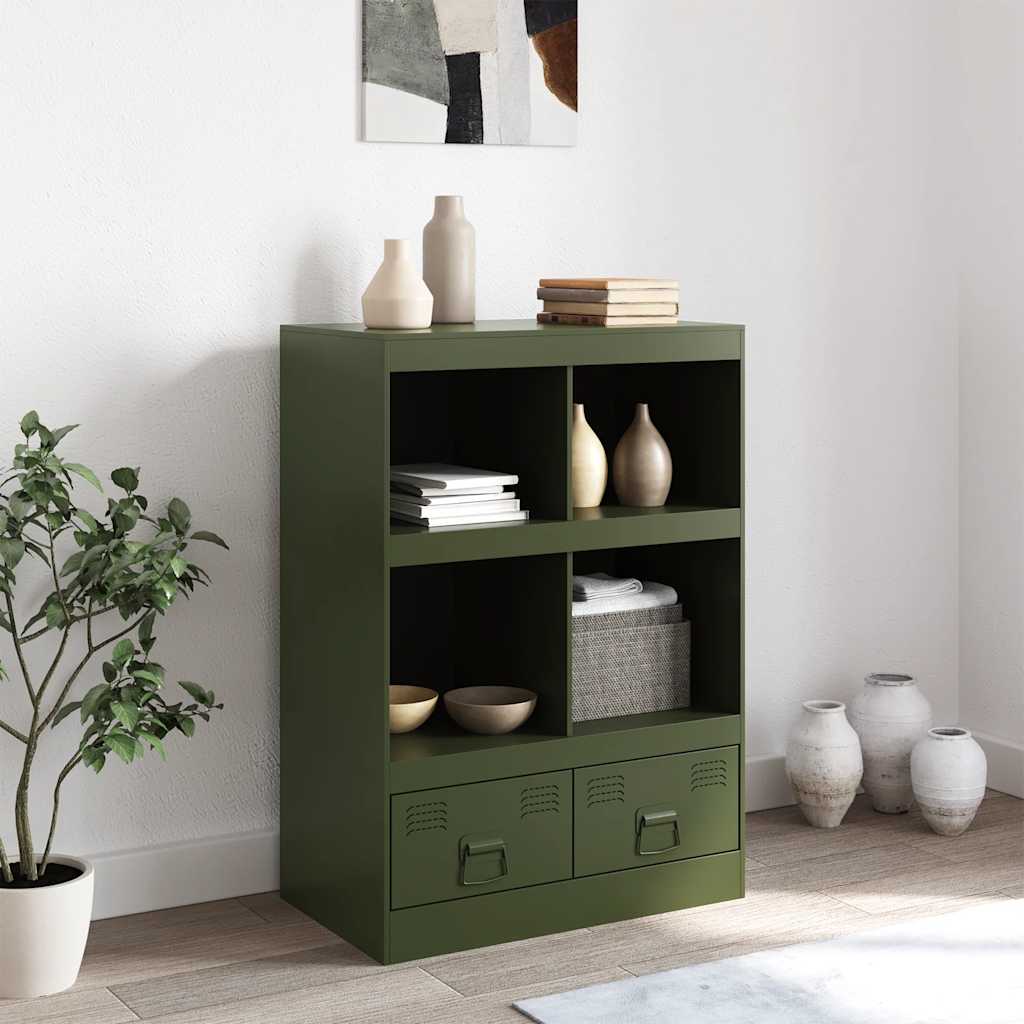 Buffet vert olive 67x39x95 cm acier - XIOS