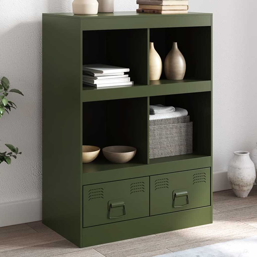 Buffet vert olive 67x39x95 cm acier - XIOS