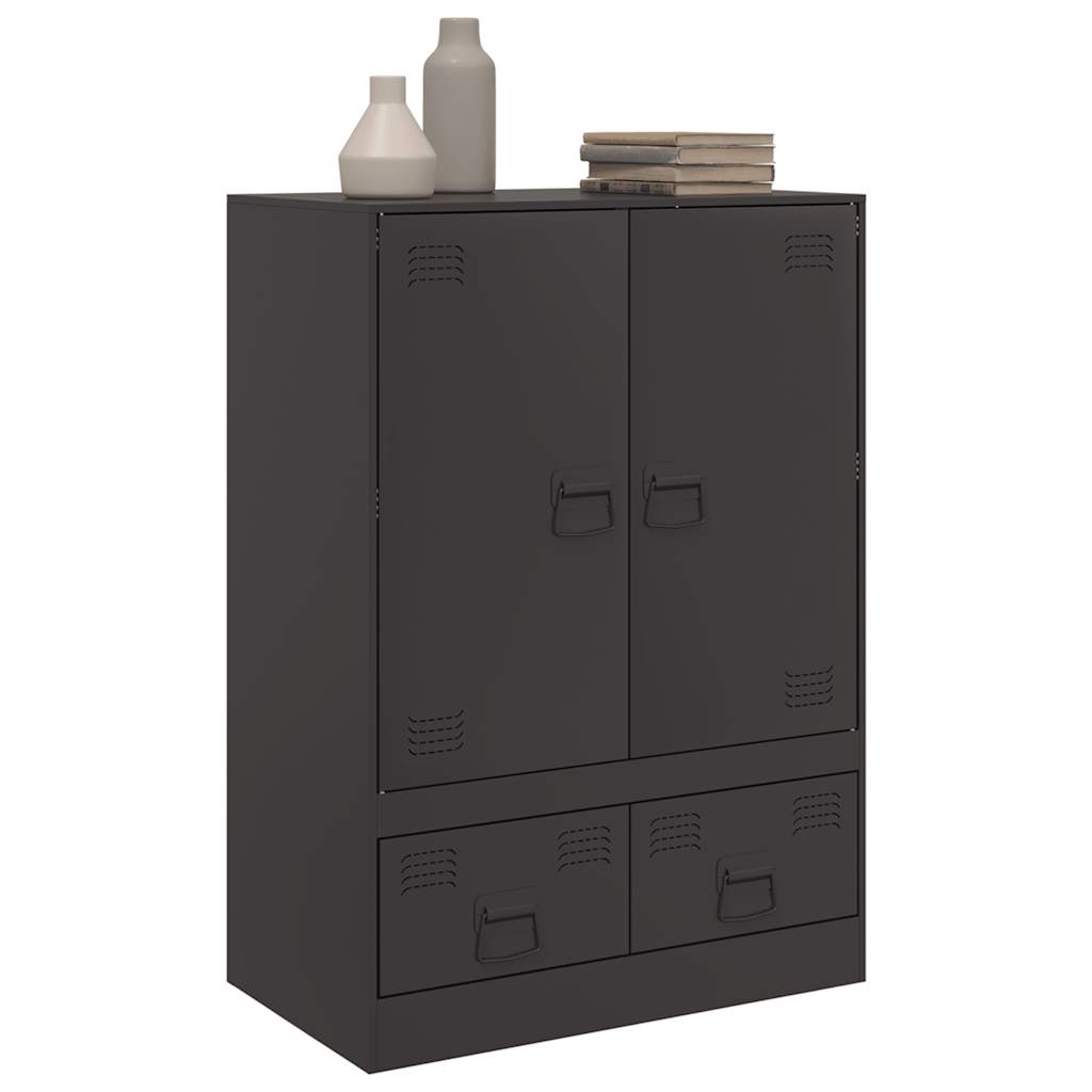 Buffet haut noir 67x39x95 cm acier - XIOS