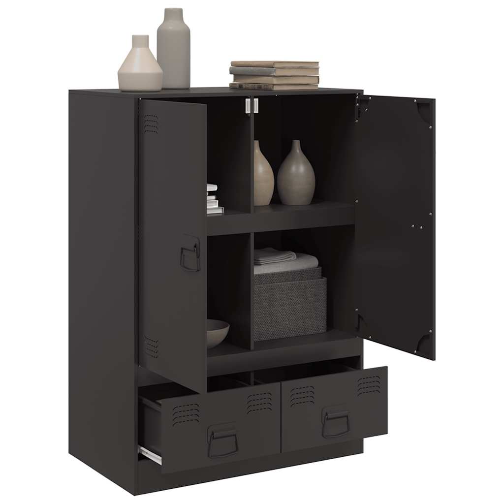 Buffet haut noir 67x39x95 cm acier - XIOS