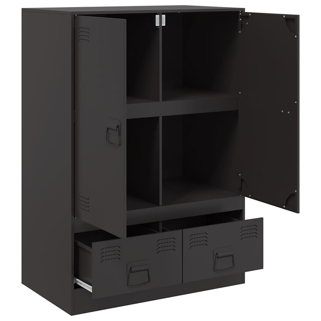 Buffet haut noir 67x39x95 cm acier - XIOS