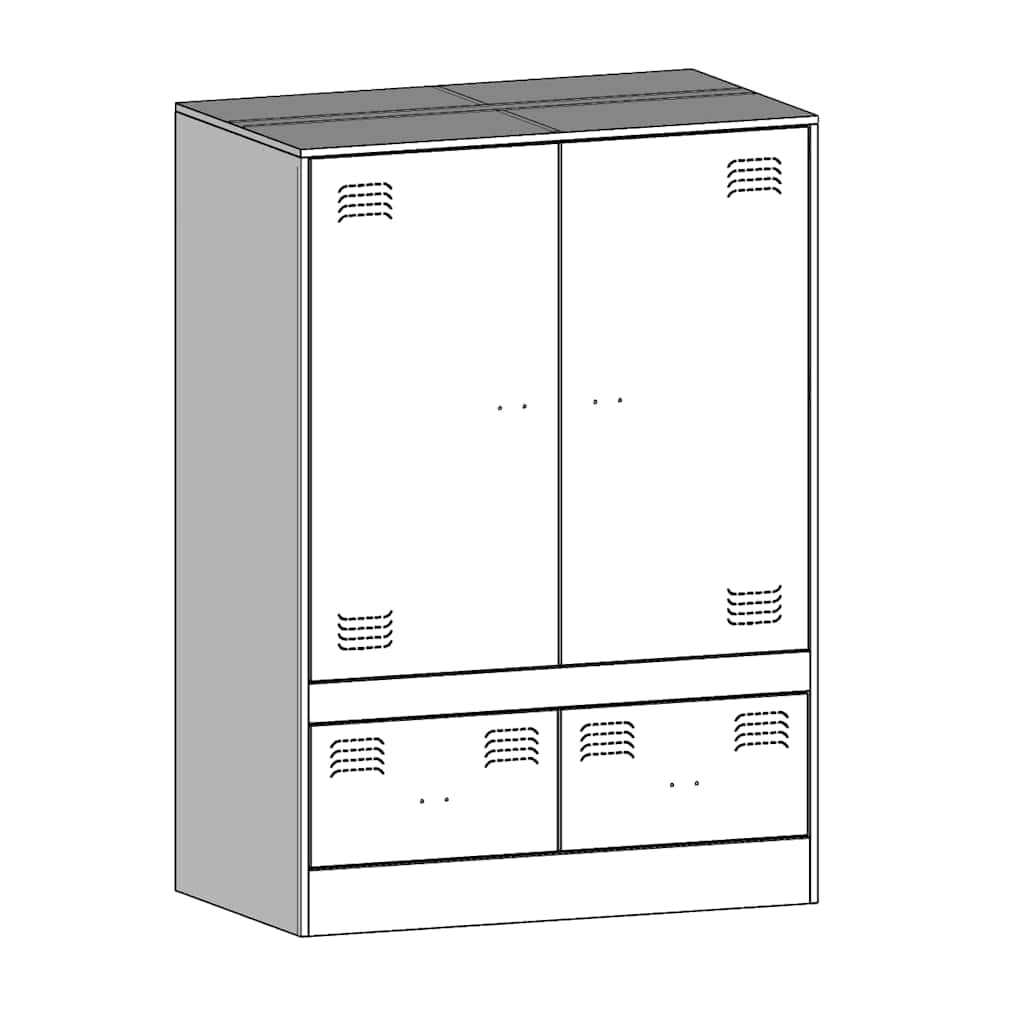 Buffet haut noir 67x39x95 cm acier - XIOS