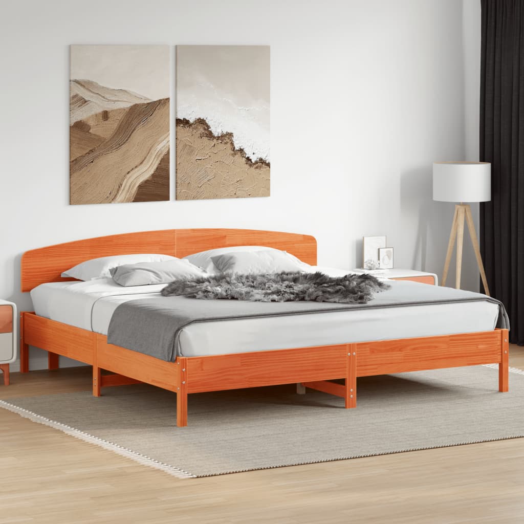 Tête de lit cire marron 180 cm bois massif de pin - XIOS