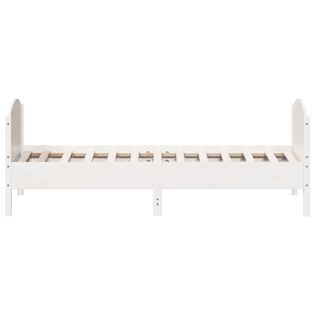 Cadre de lit sans matelas blanc 90x200 cm bois de pin massif - XIOS