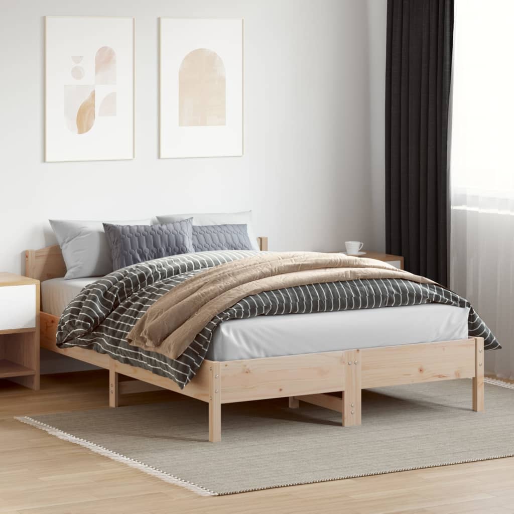 Cadre de lit sans matelas 140x200 cm bois massif de pin - XIOS