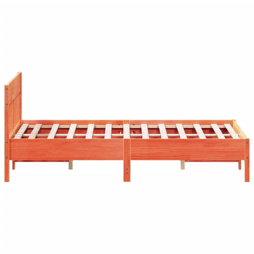 Cadre de lit sans matelas cire marron 120x200cm bois pin massif - XIOS