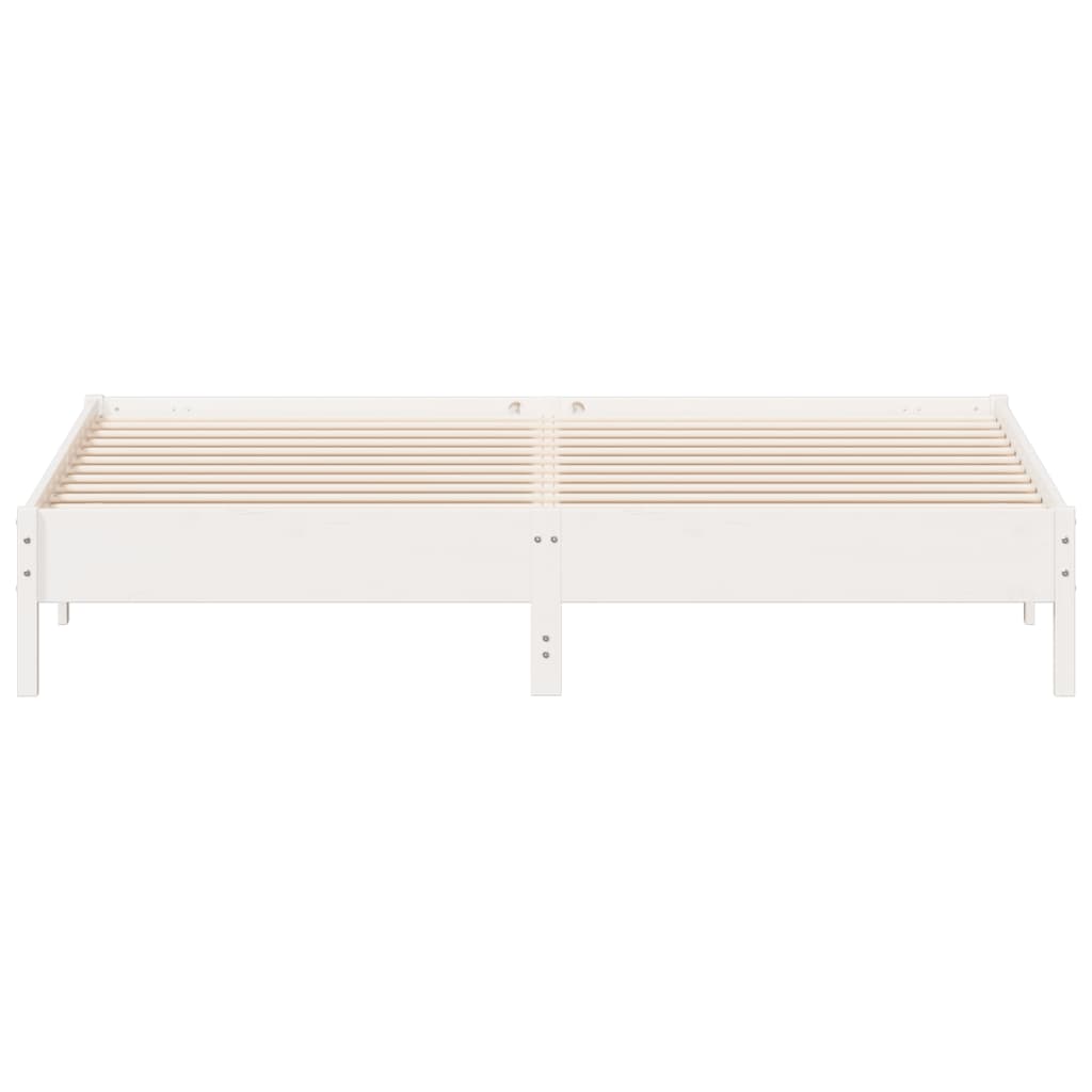 Cadre de lit sans matelas blanc 200x200 cm bois massif de pin - XIOS