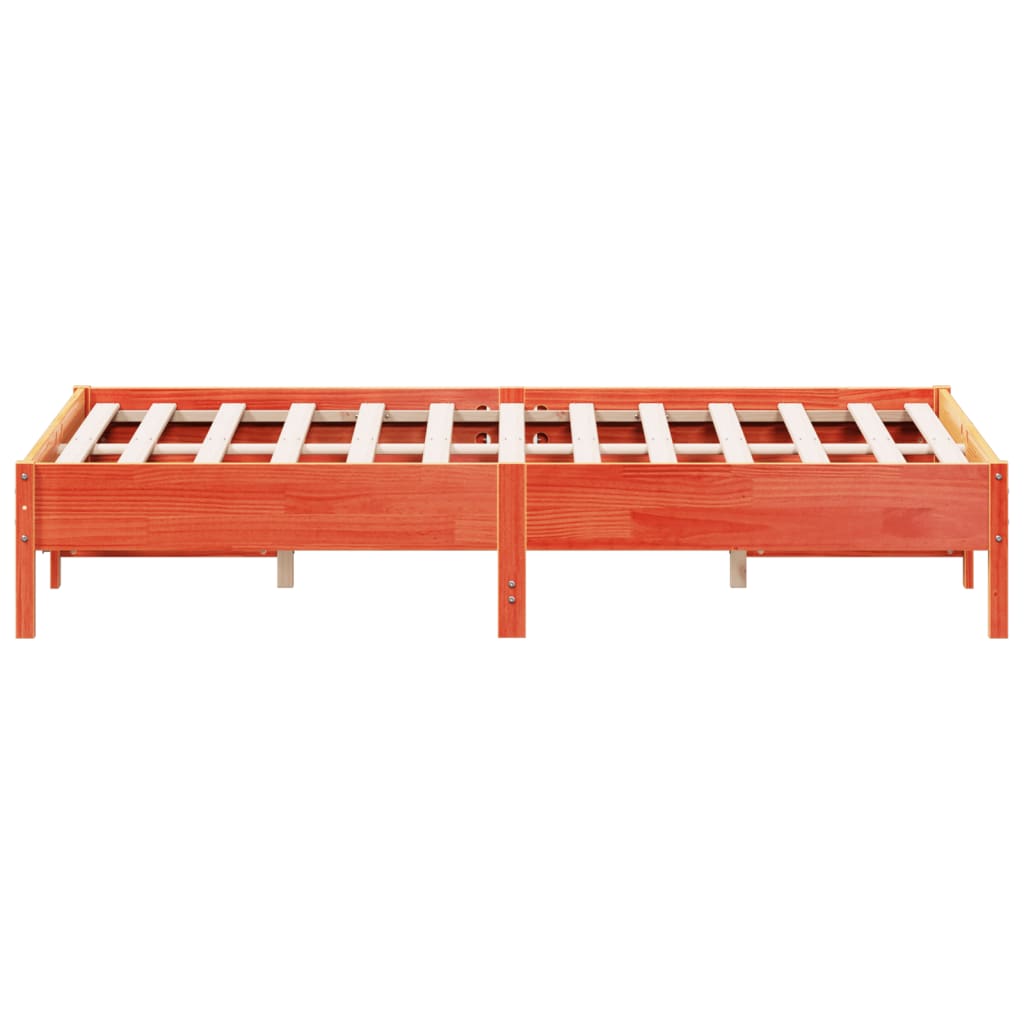 Cadre de lit sans matelas cire marron 120x200cm bois pin massif - XIOS