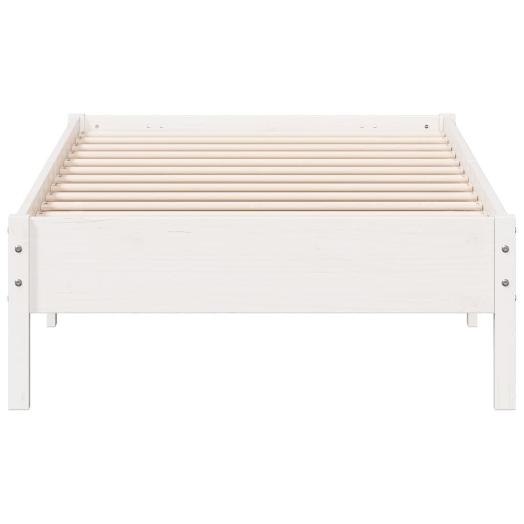 Cadre de lit sans matelas blanc 90x200 cm bois de pin massif - XIOS