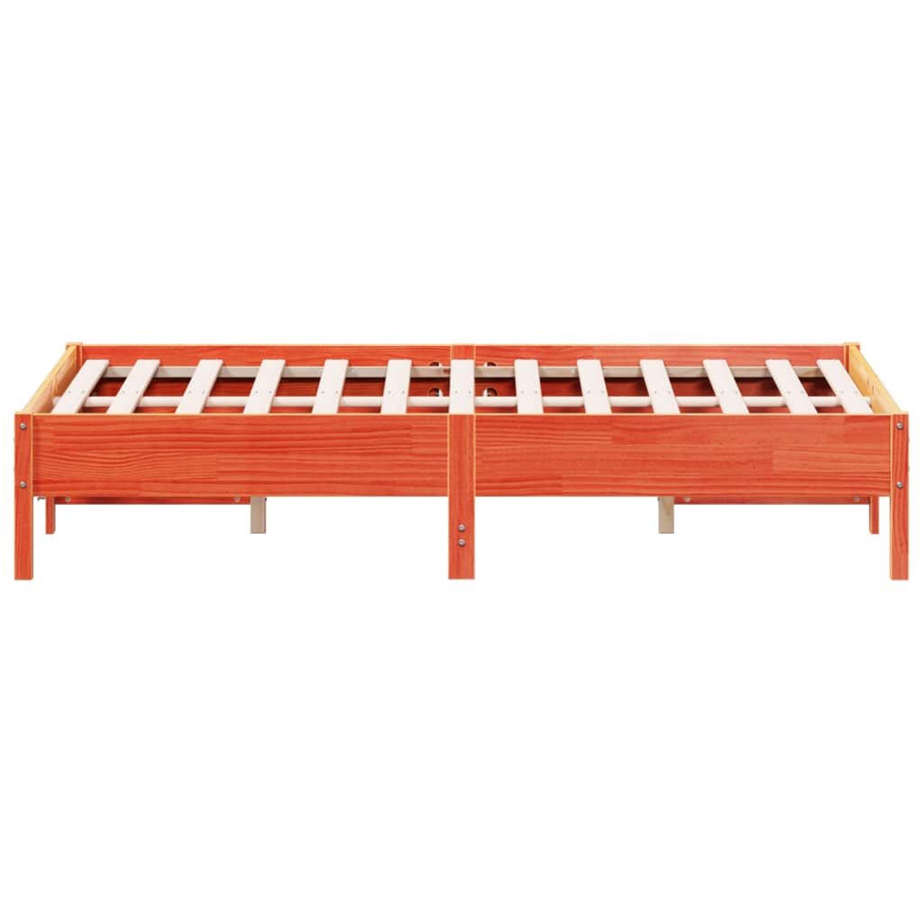 Cadre de lit sans matelas cire marron 120x190cm bois pin massif - XIOS
