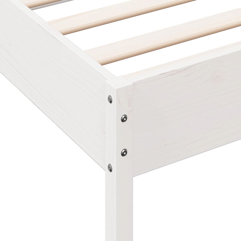 Cadre de lit sans matelas blanc 75x190 cm bois de pin massif - XIOS