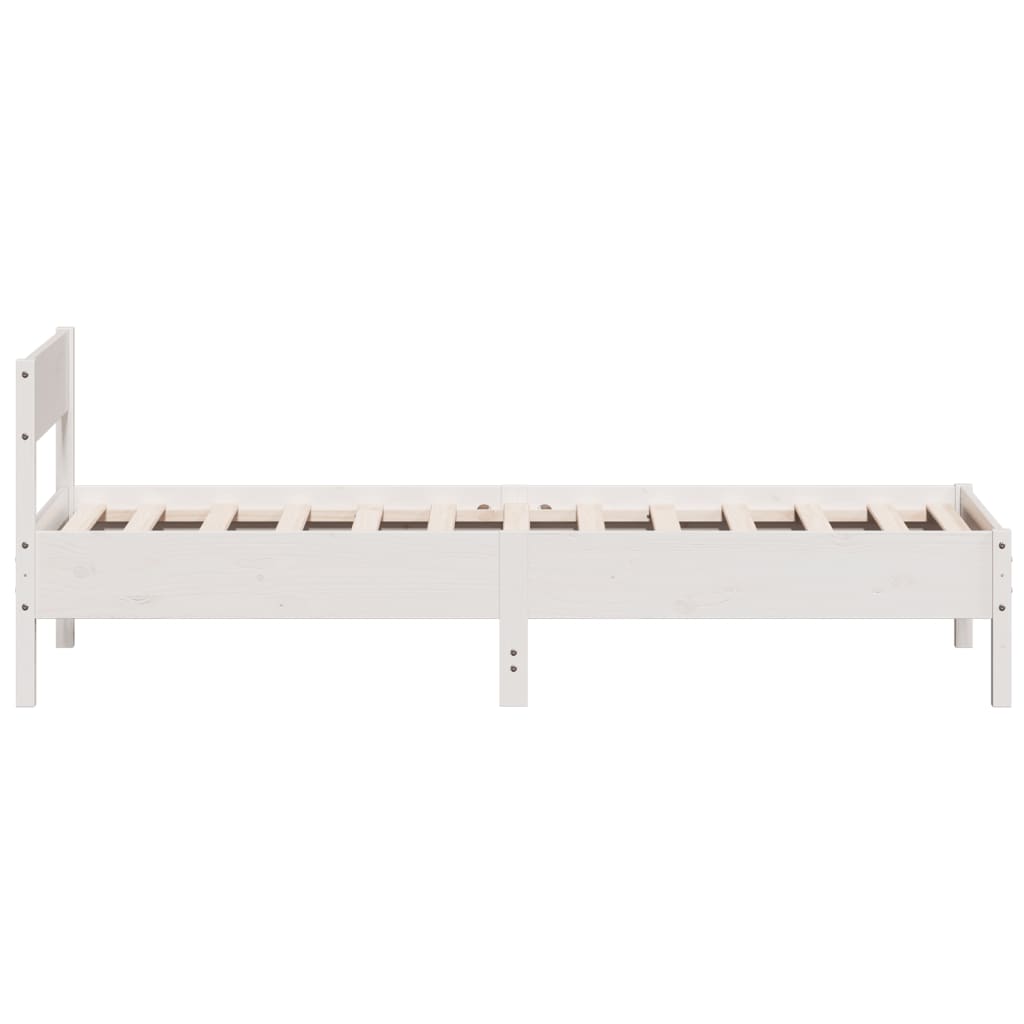 Cadre de lit sans matelas blanc 90x200 cm bois de pin massif - XIOS