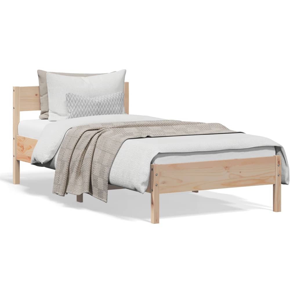 Cadre de lit sans matelas 75x190 cm bois de pin massif - XIOS