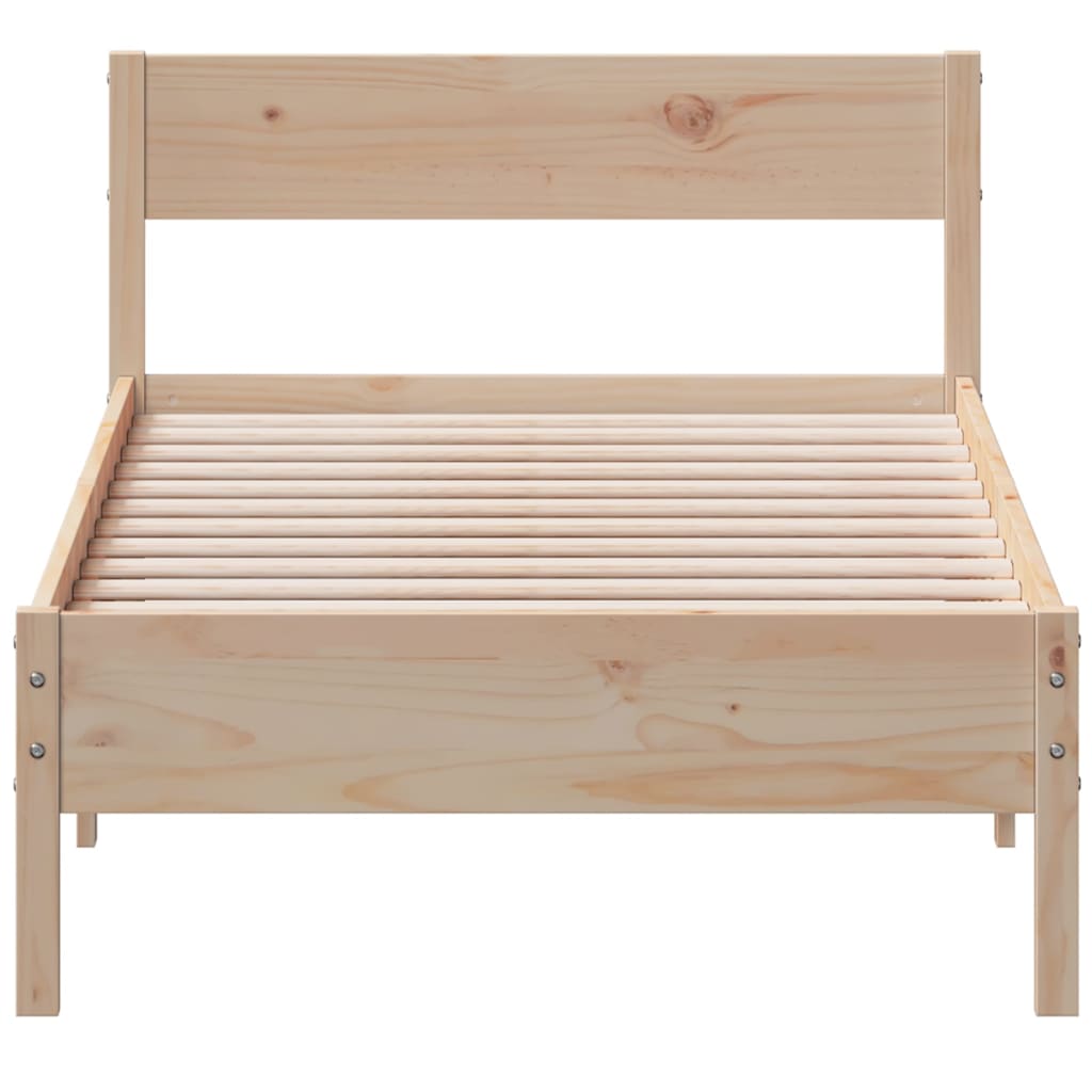 Cadre de lit sans matelas 75x190 cm bois de pin massif - XIOS
