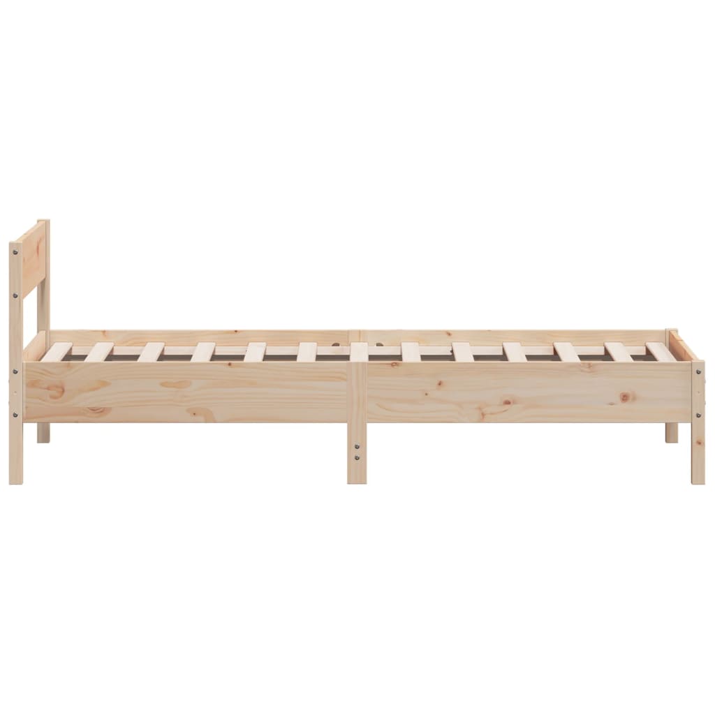 Cadre de lit sans matelas 75x190 cm bois de pin massif - XIOS