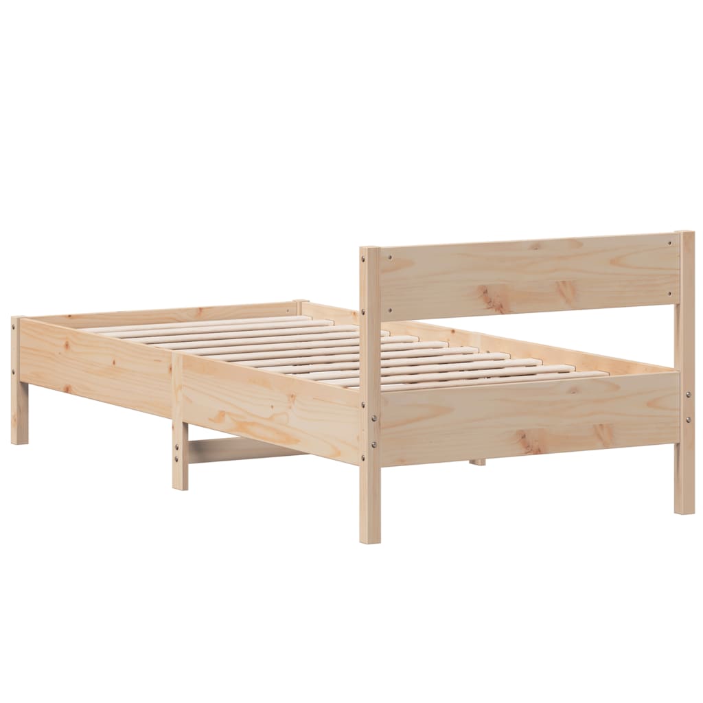 Cadre de lit sans matelas 75x190 cm bois de pin massif - XIOS