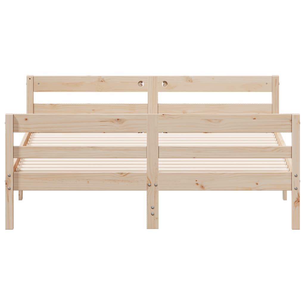 Cadre de lit sans matelas 140x200 cm bois massif de pin - XIOS