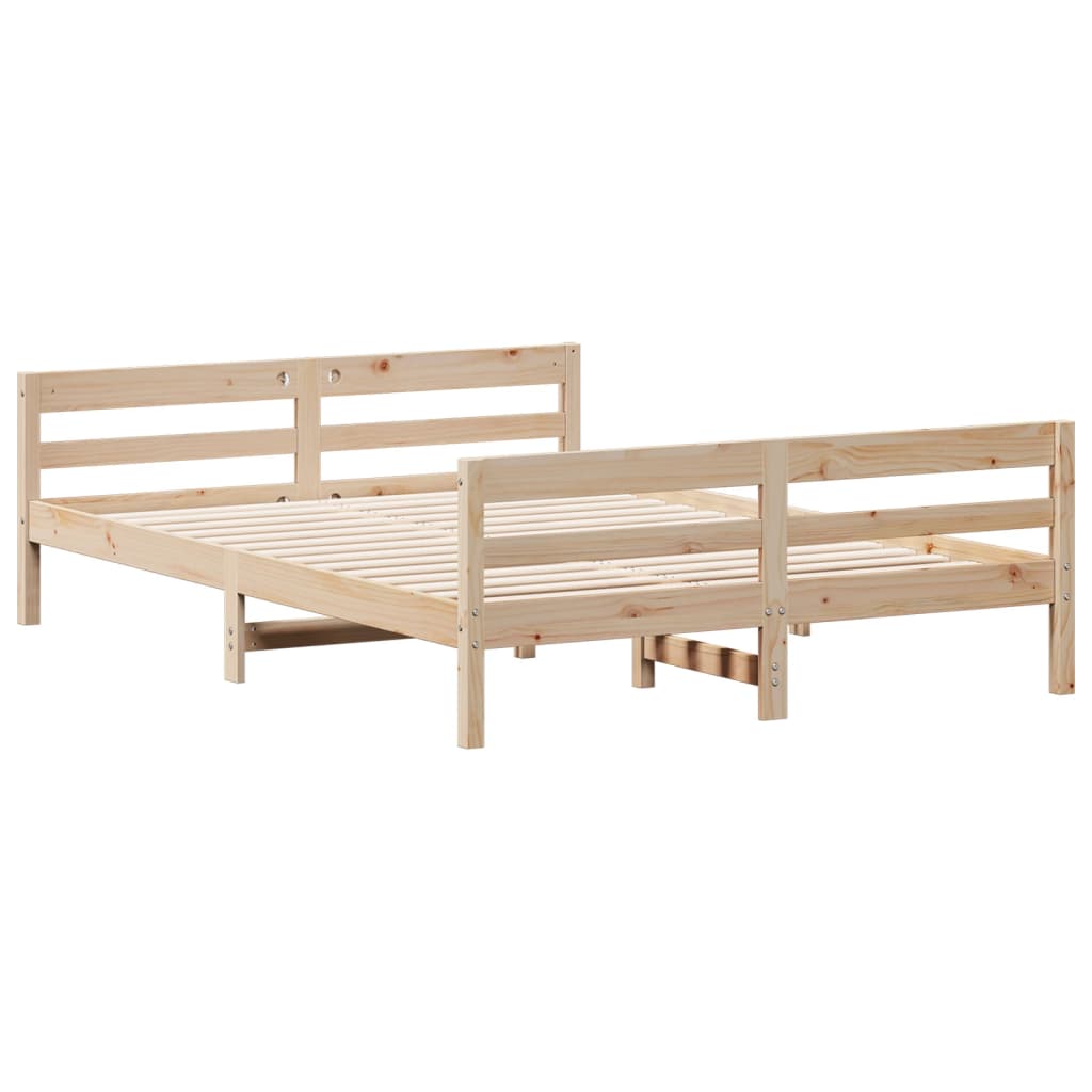 Cadre de lit sans matelas 140x200 cm bois massif de pin - XIOS