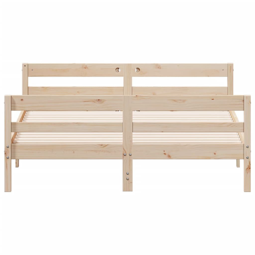Cadre de lit sans matelas 120x200 cm bois de pin massif - XIOS