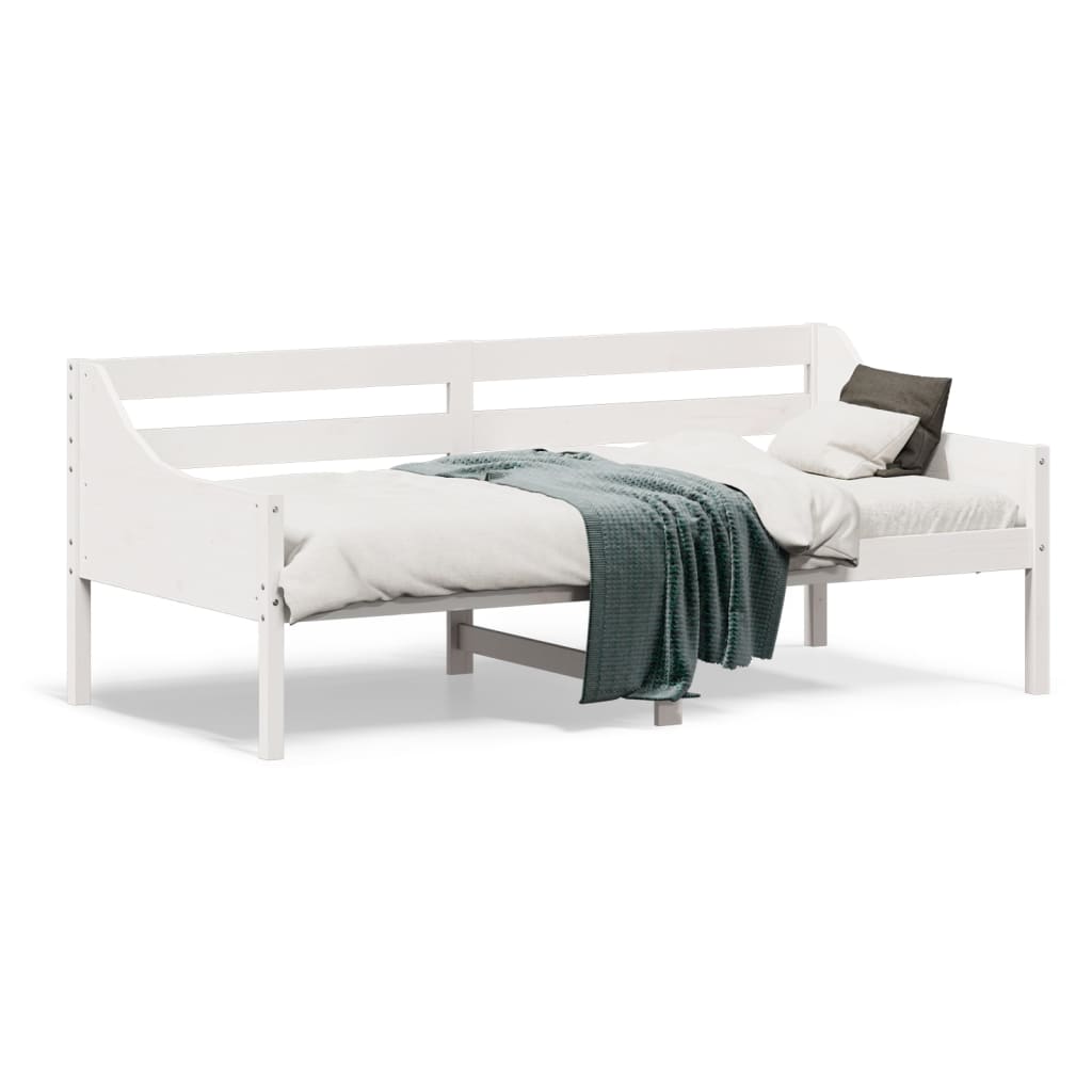 Lit de jour sans matelas blanc 90x190 cm bois de pin massif - XIOS