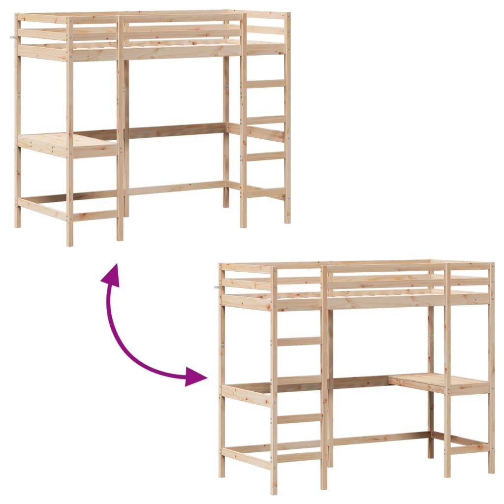 Lit superposé sans matelas 100x200 cm bois massif de pin - XIOS