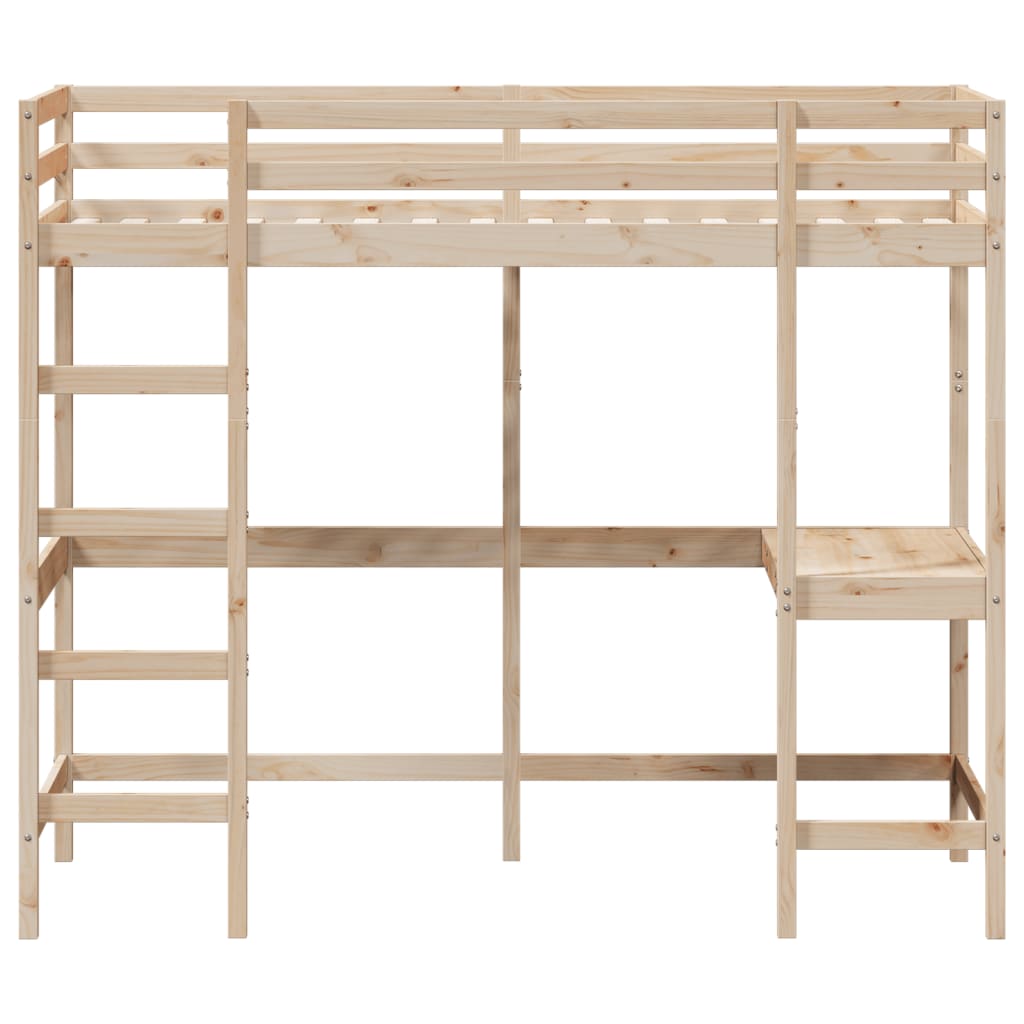 Lit superposé avec bureau 90x200 cm bois de pin massif - XIOS