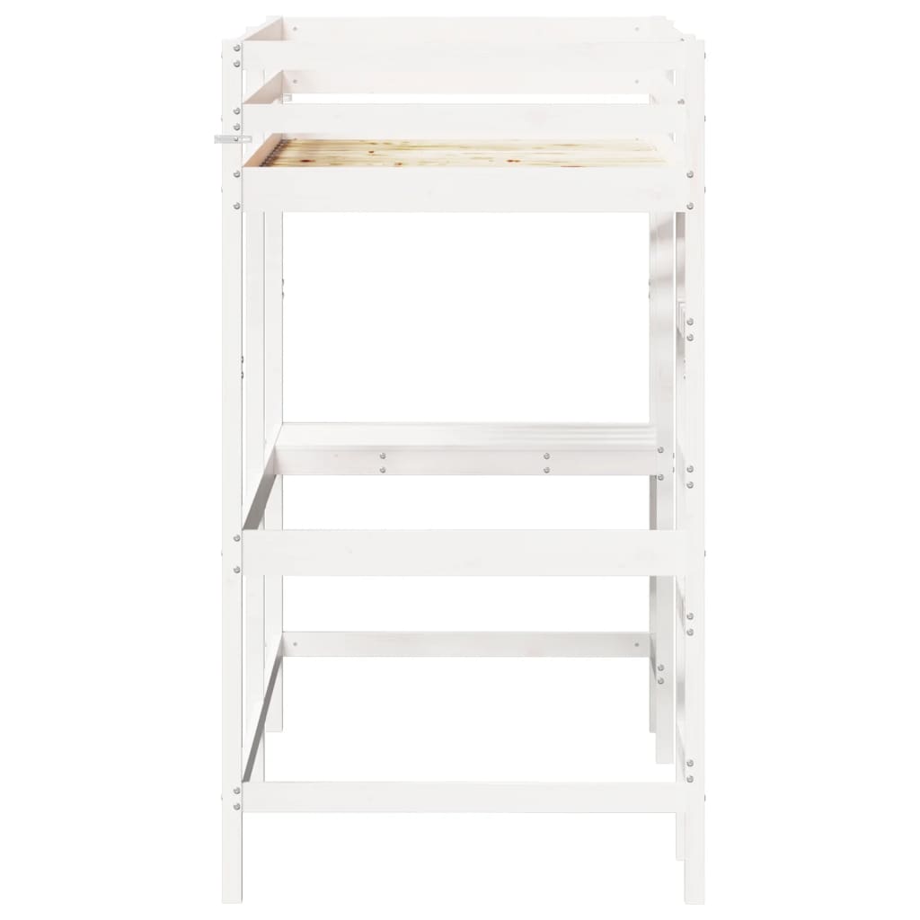 Lit superposé sans matelas blanc 90x200 cm bois de pin massif - XIOS