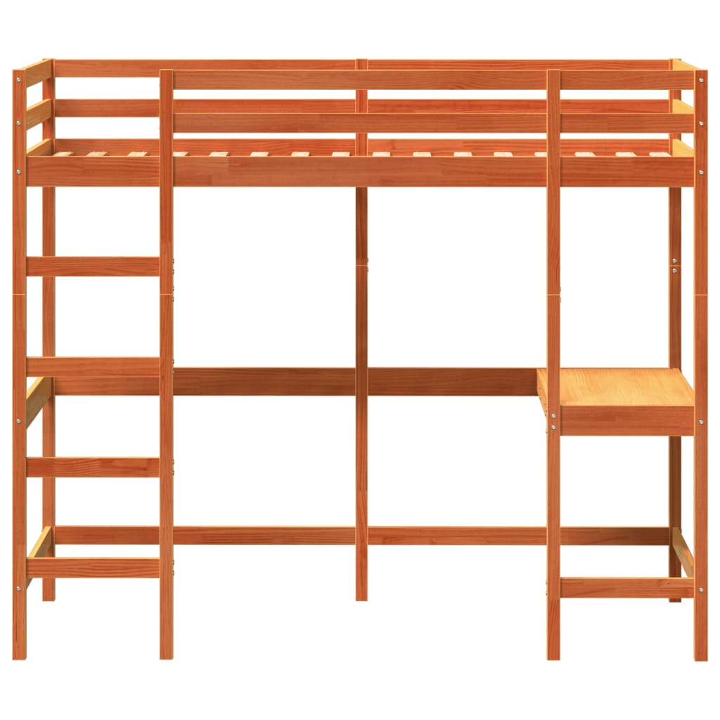 Lit superposé sans matelas cire marron 90x200 cm pin massif - XIOS
