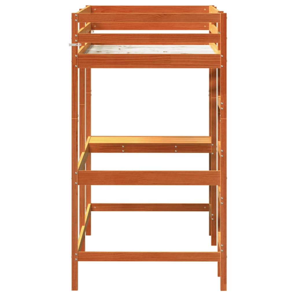 Lit superposé sans matelas cire marron 90x200 cm pin massif - XIOS