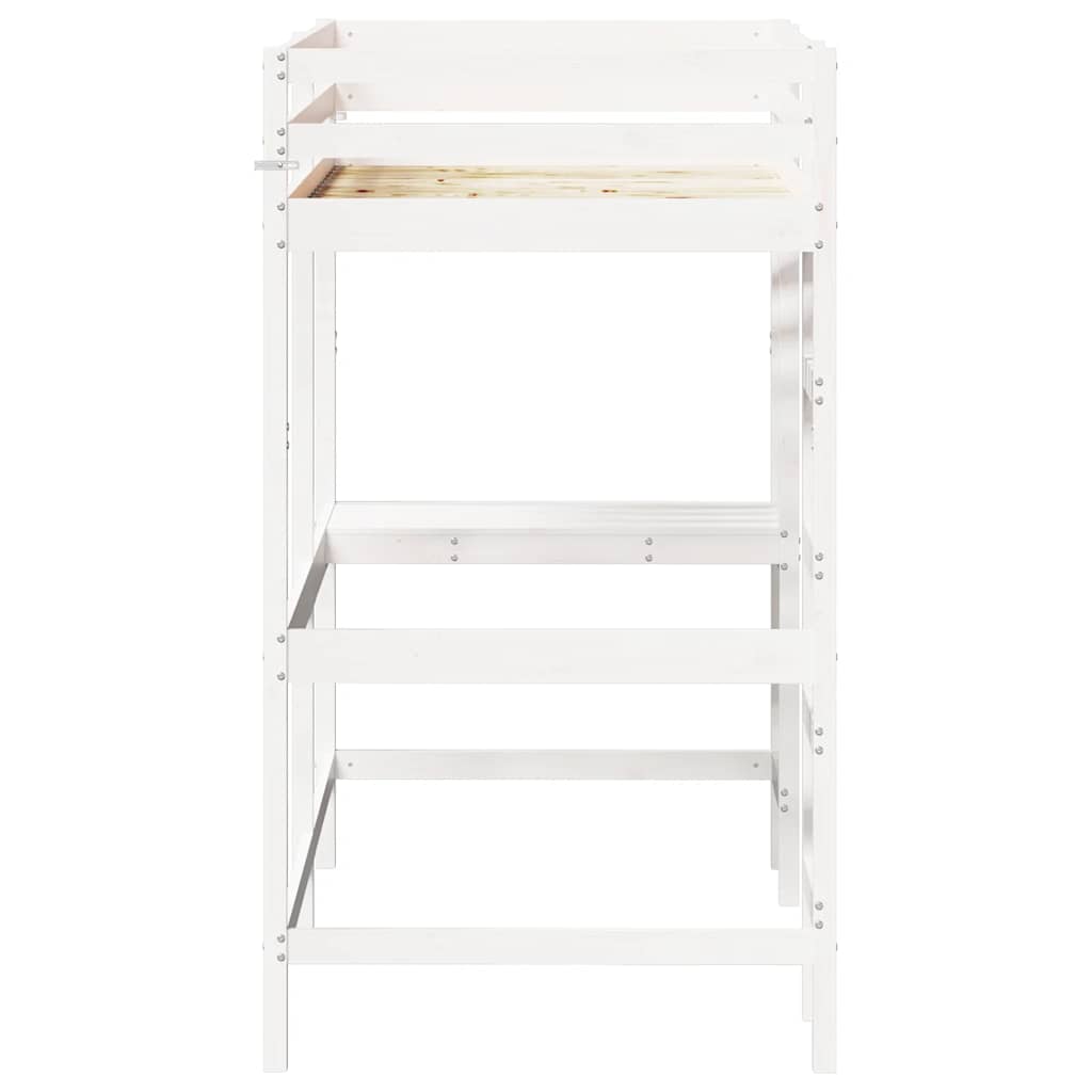 Lit superposé sans matelas blanc 90x190 cm bois de pin massif - XIOS