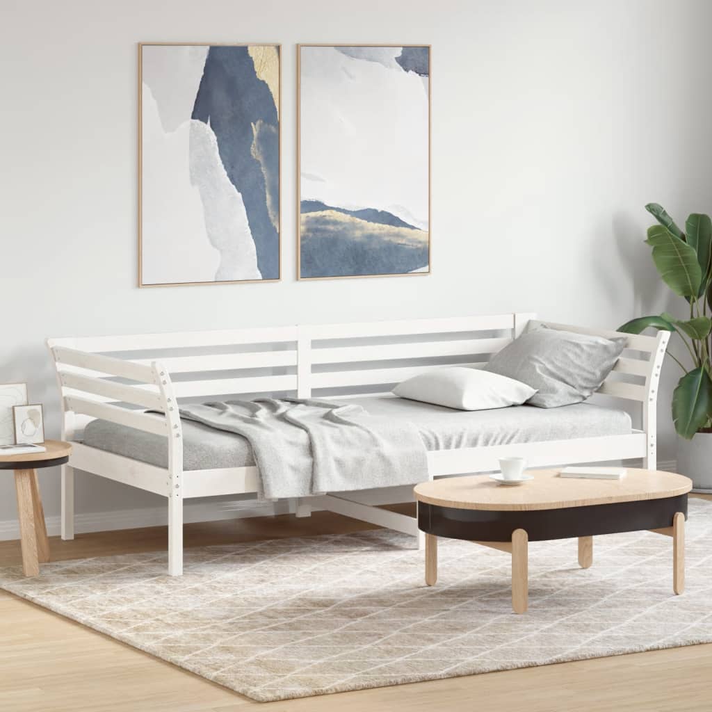 Lit de jour sans matelas blanc 100x200 cm bois de pin massif - XIOS