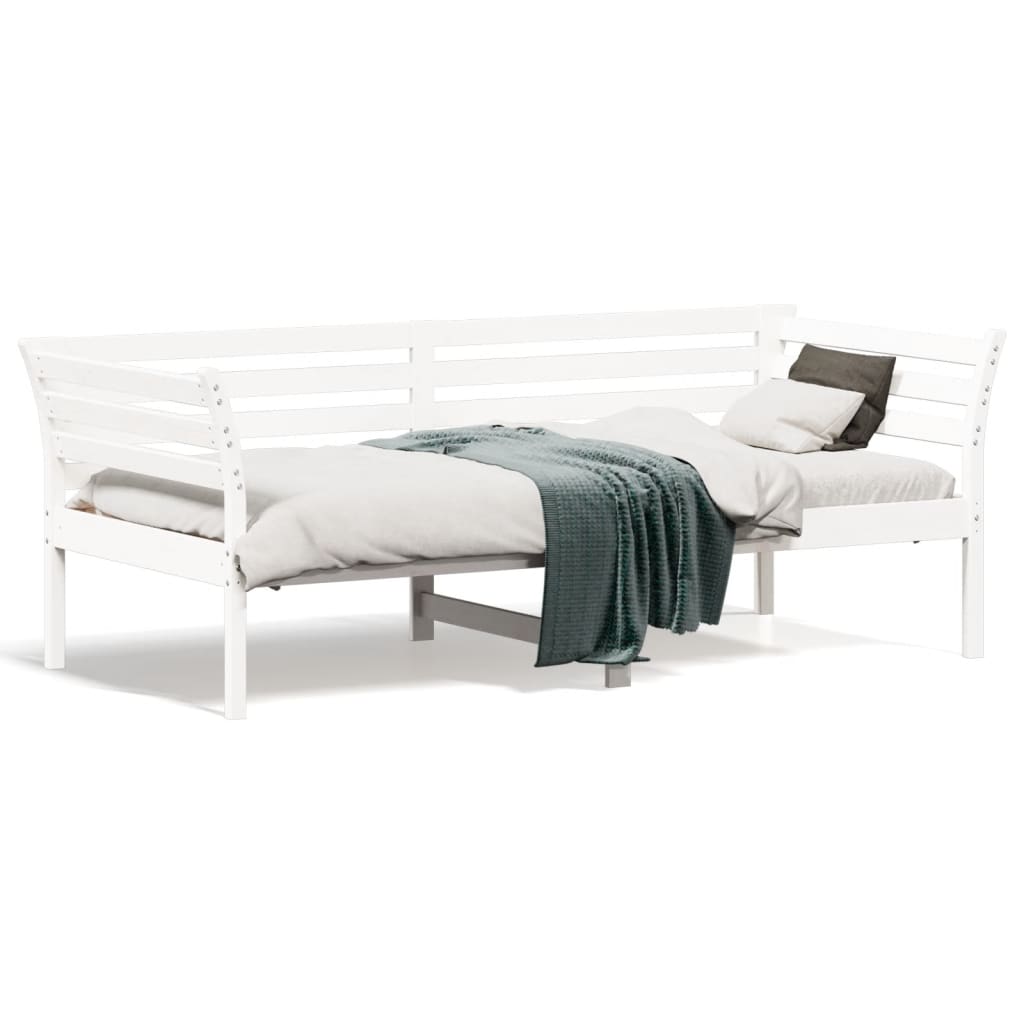Lit de jour sans matelas blanc 90x190 cm bois de pin massif - XIOS