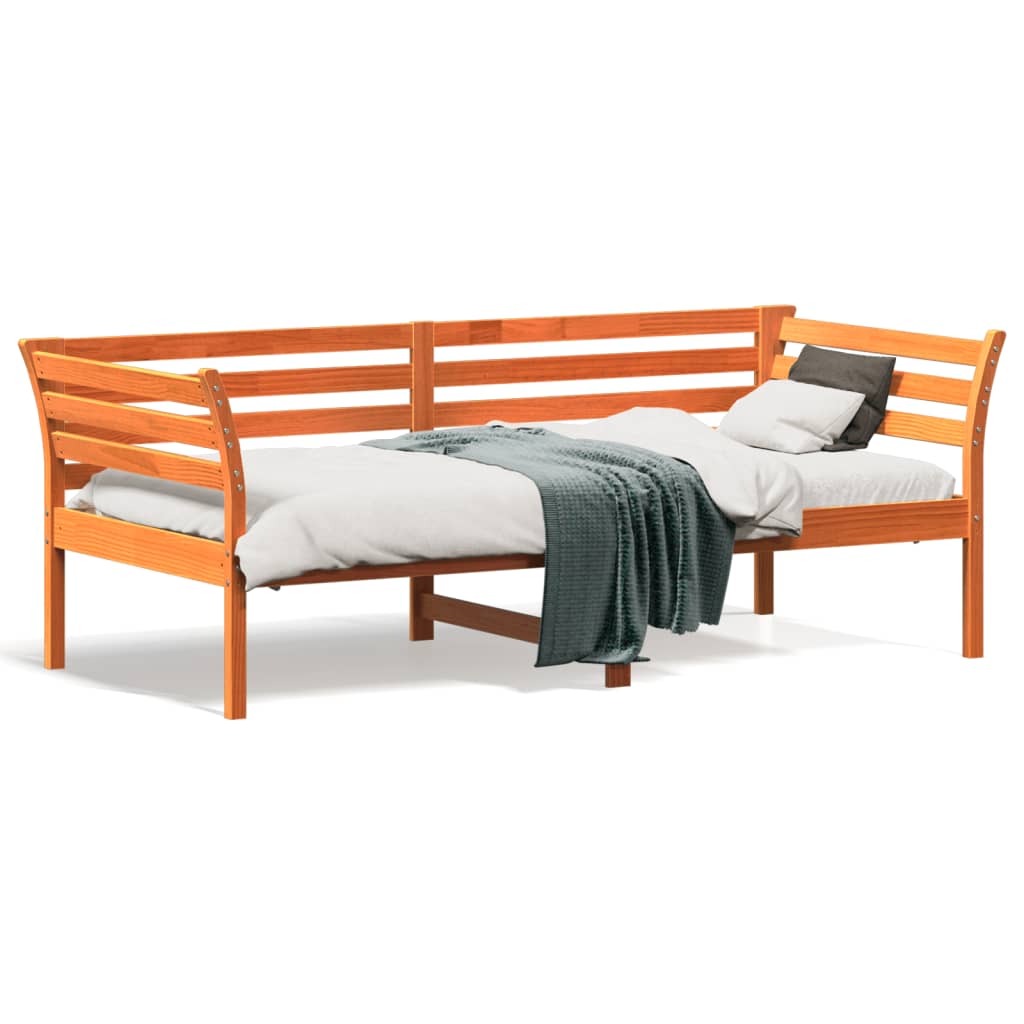Lit de jour sans matelas cire marron 90x190 cm bois pin massif - XIOS