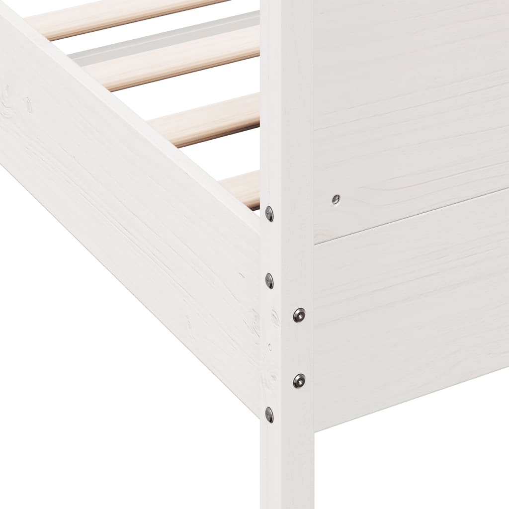 Cadre de lit sans matelas blanc 180x200 cm bois massif de pin - XIOS